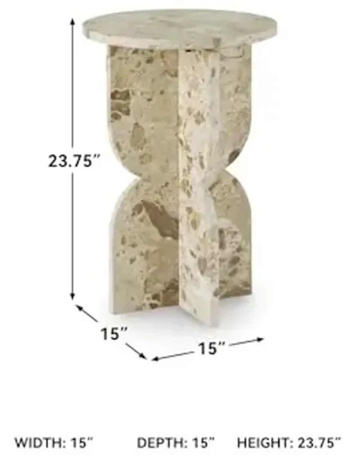 Signature Design by Ashley Treygan Contemporary Marble Accent Table, Beige & Light Brown