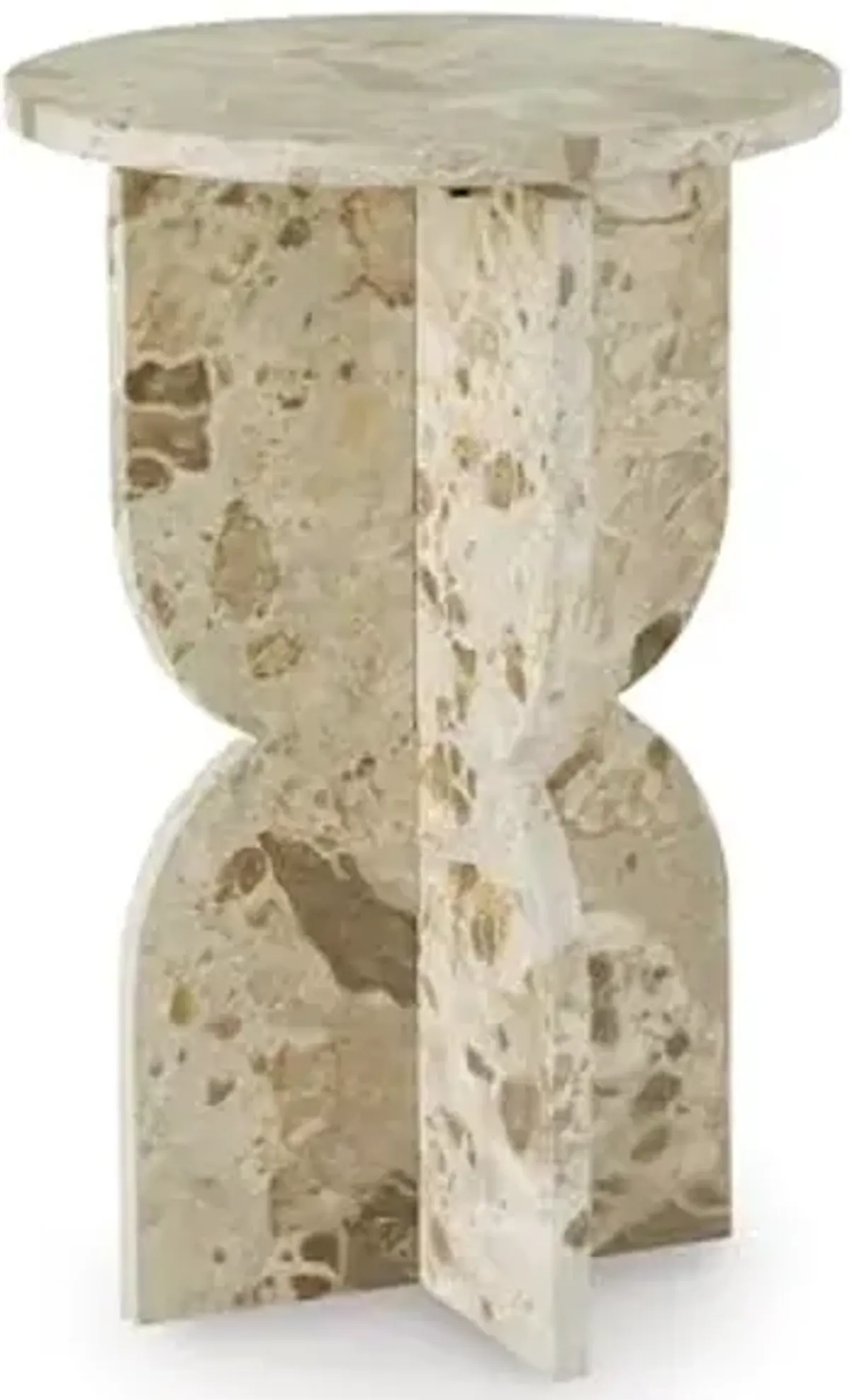 Signature Design by Ashley Treygan Contemporary Marble Accent Table, Beige & Light Brown