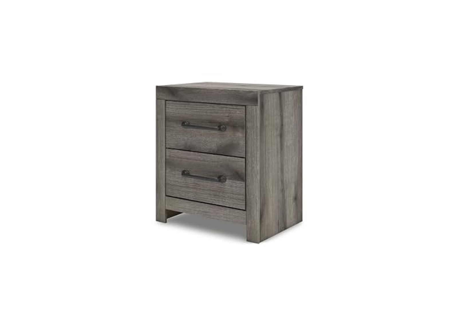 Signature Design by Ashley Urbanoore Two Drawer Night Stand with USB Charging, Weathered Gray