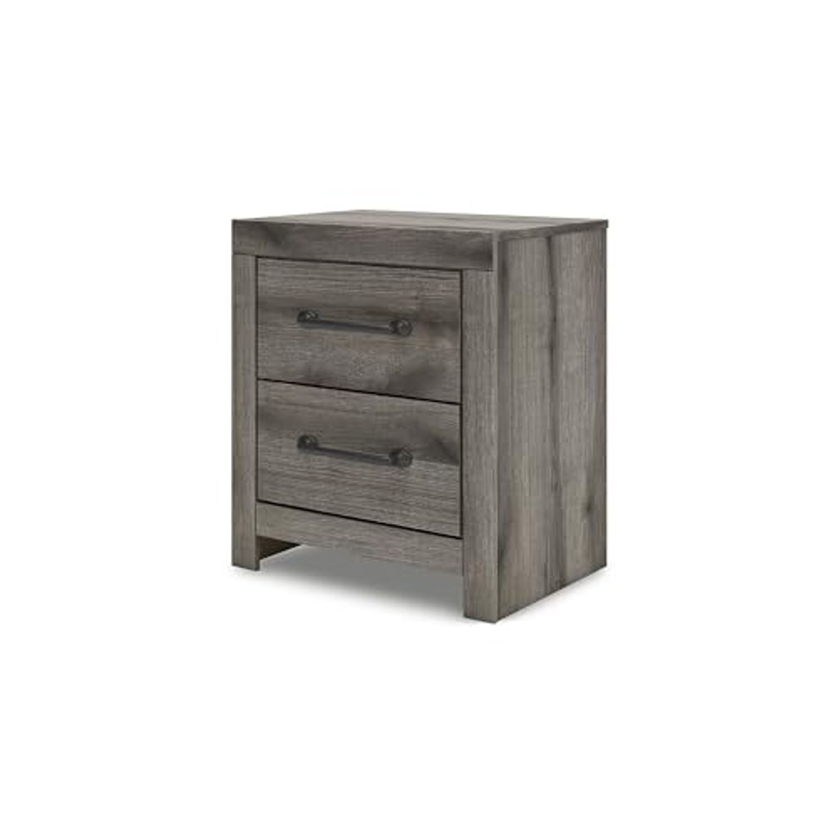 Signature Design by Ashley Urbanoore Two Drawer Night Stand with USB Charging, Weathered Gray