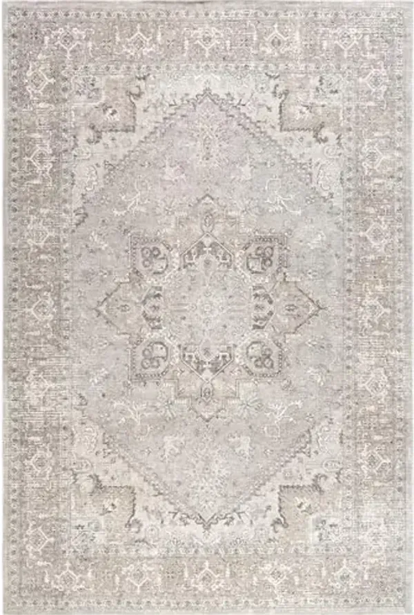 nuLOOM 4' x 6' Green Haven Collection Indoor Area Rug, Recycled Cotton, Machine Washable, Stitched Edging, Flat Woven, Juni Beige