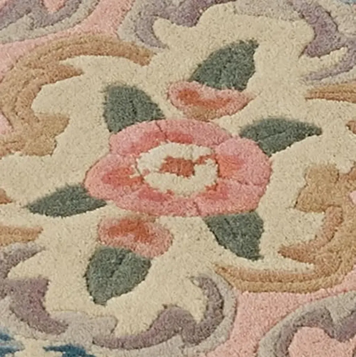 Traditional Floral Serena Aubusson II Runner Rug | 2 feet x 7 feet 6 inches | Soft Rose Pink | Handcarved, Hand-tufted, Luster Washed, Thick Pure Wool Rectangle Runner with Flowers and Grand Frames