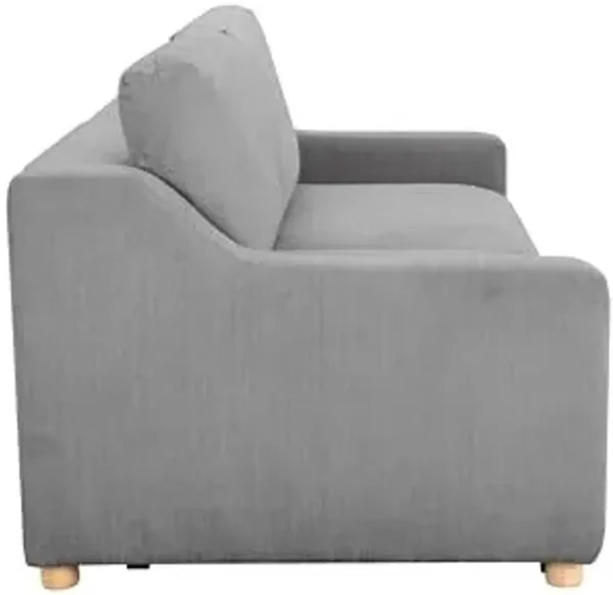 Serta Glendale 90.2" Queen Size Wall-Hugging Convertible Sofa, Dreamcoil Comfort, Chenille Fabric, Grey