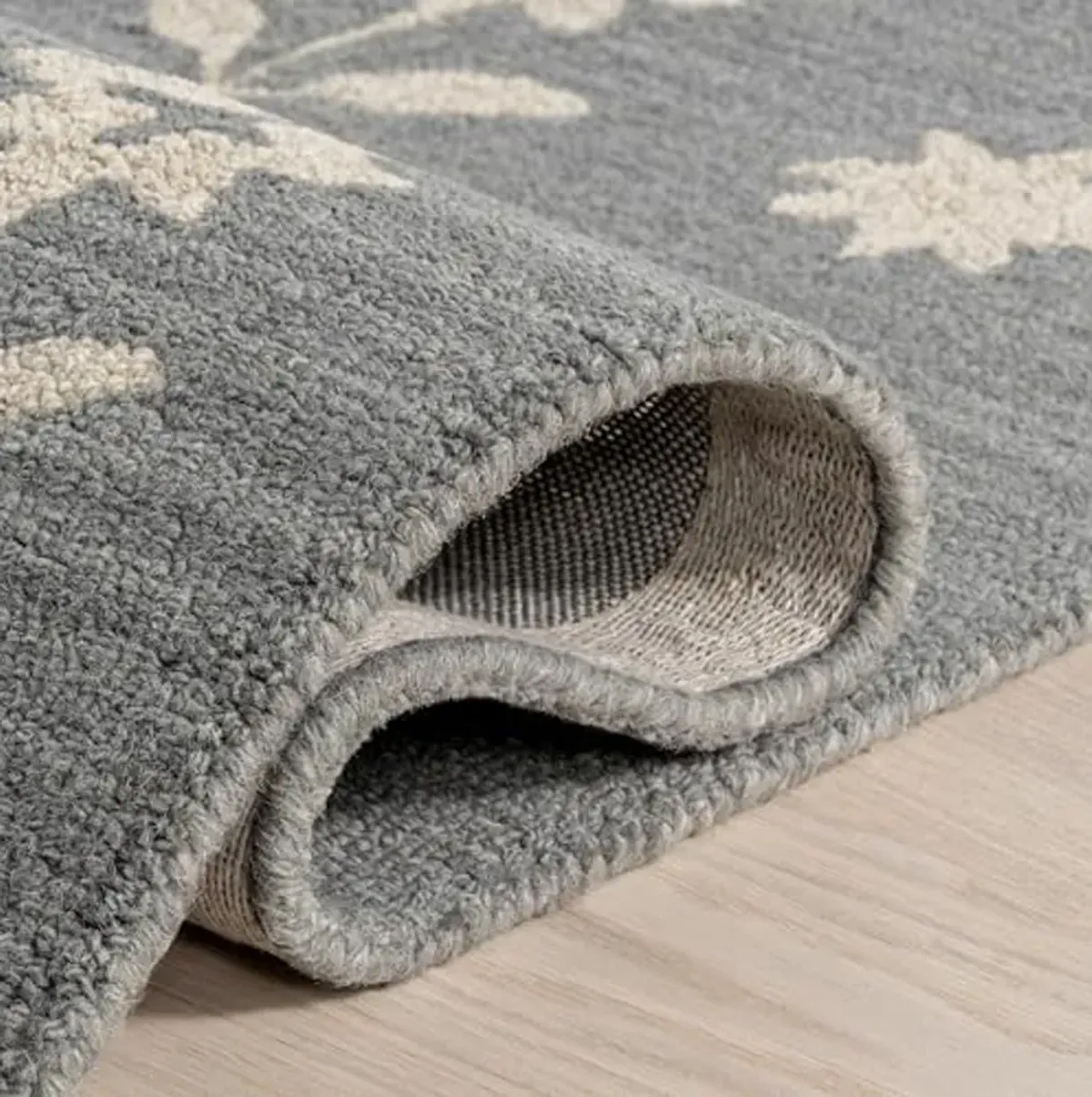 Rugs USA x Lauren Liess Ella Wool Area Rug, 6x9, Blue Grey