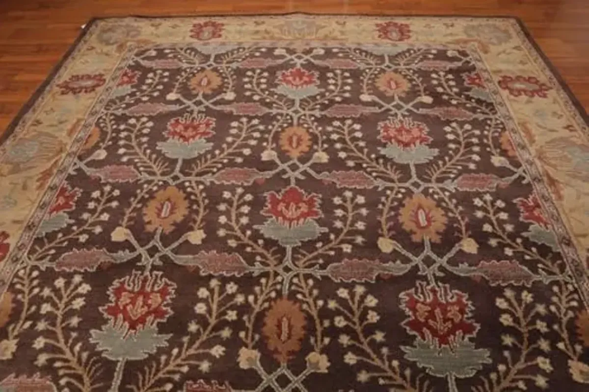 Old Hand Made Barista Floral Traditional Oriental Style Woolen Area Rugs & Carpets (5'x8' ft)