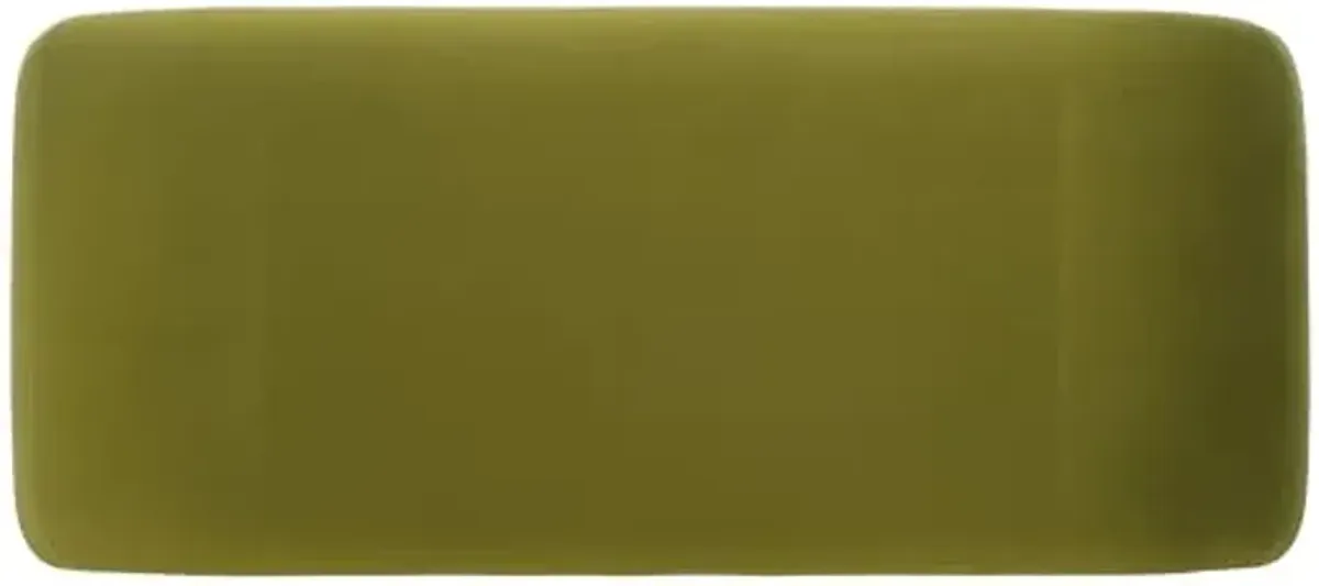 SAFAVIEH Home Collection – Tenko Olive Green Curved Upholstered Accent Bench, Modern Minimalist Seating for Bedroom, Entryway or Living Room (BCH1300F)