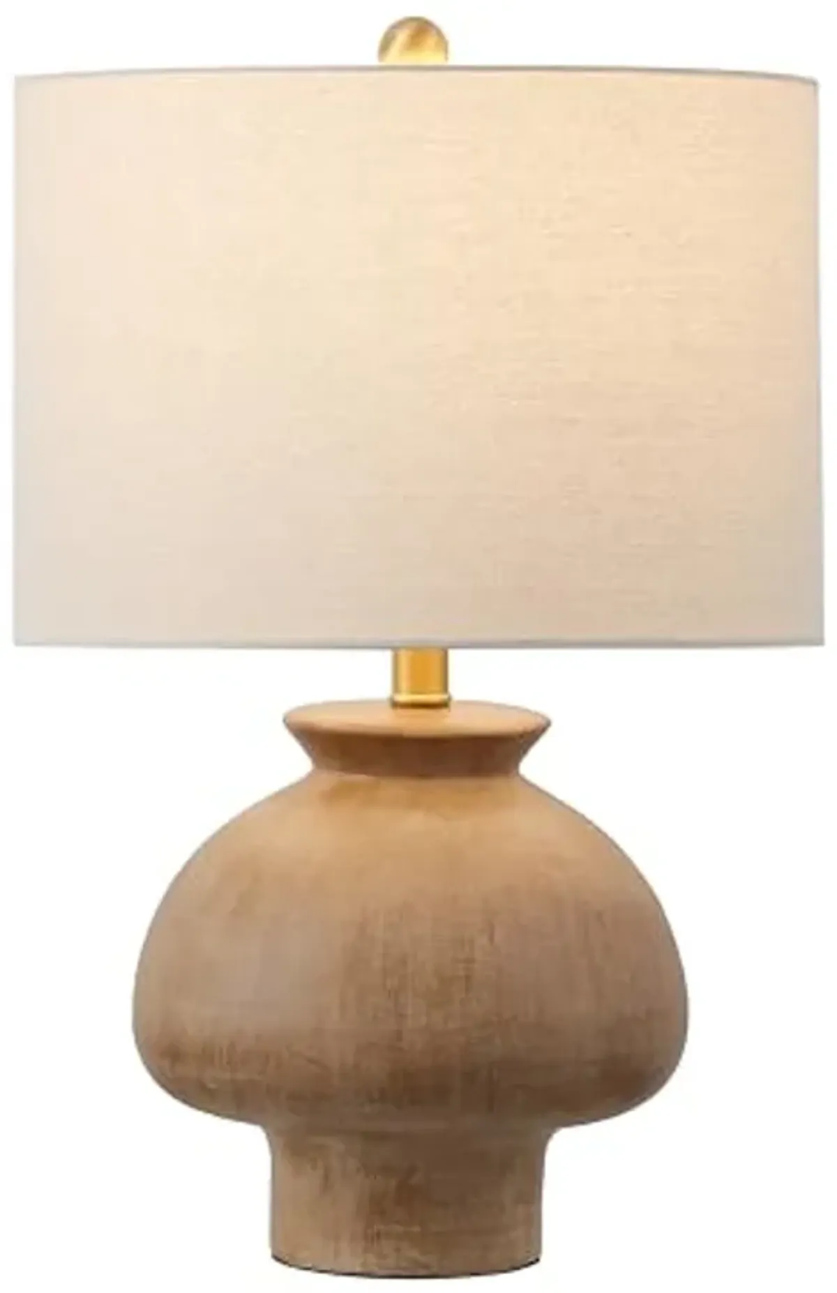 SAFAVIEH Lighting Collection Noam Light Brown Ceramic 23-inch Table Lamp (LED Bulb Included)