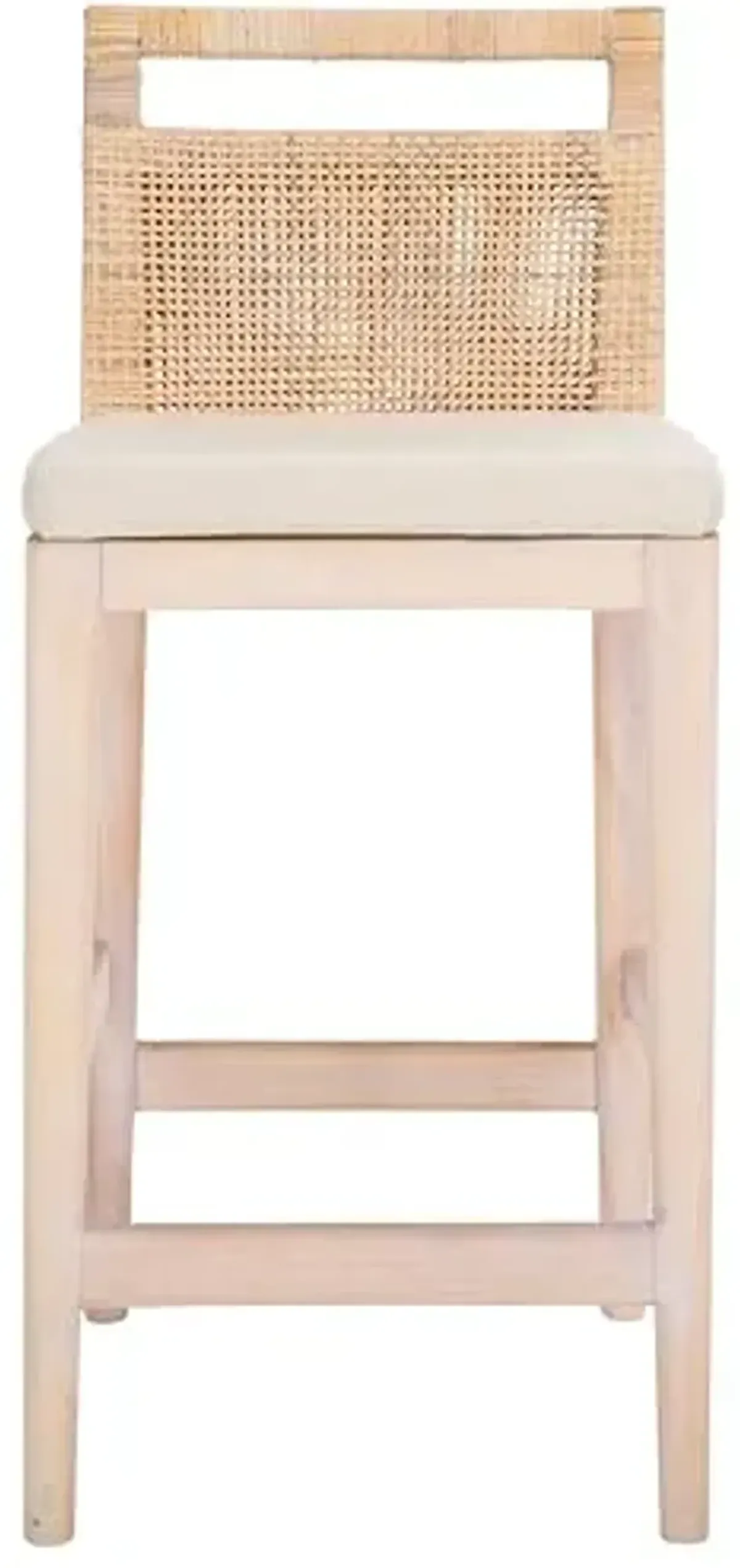SAFAVIEH Home Collection Darin 24-inch Natural White Wash/White Cushion Counter Stool (Fully Assembled)