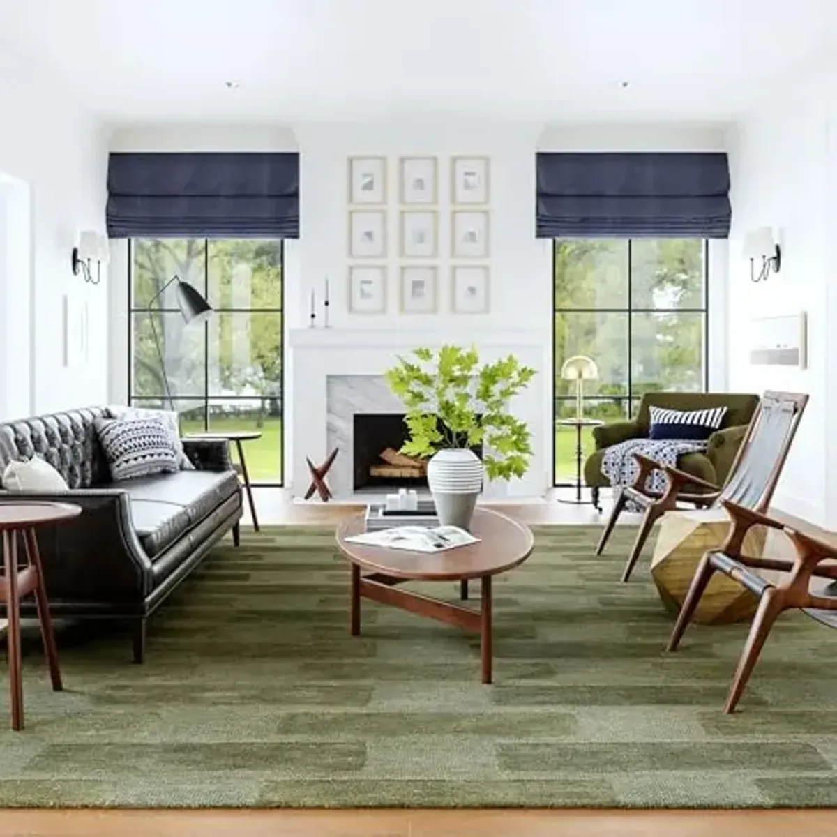 Rugs USA Remy Olive, 6' x 9', Handmade, Crosshatch, Wool, Soft and Cozy, High Traffic, Stain Resistant, Easy Clean, Durable Area Rug for Bedroom, Living Room, Dining Space, Den, Foyer, Entryway