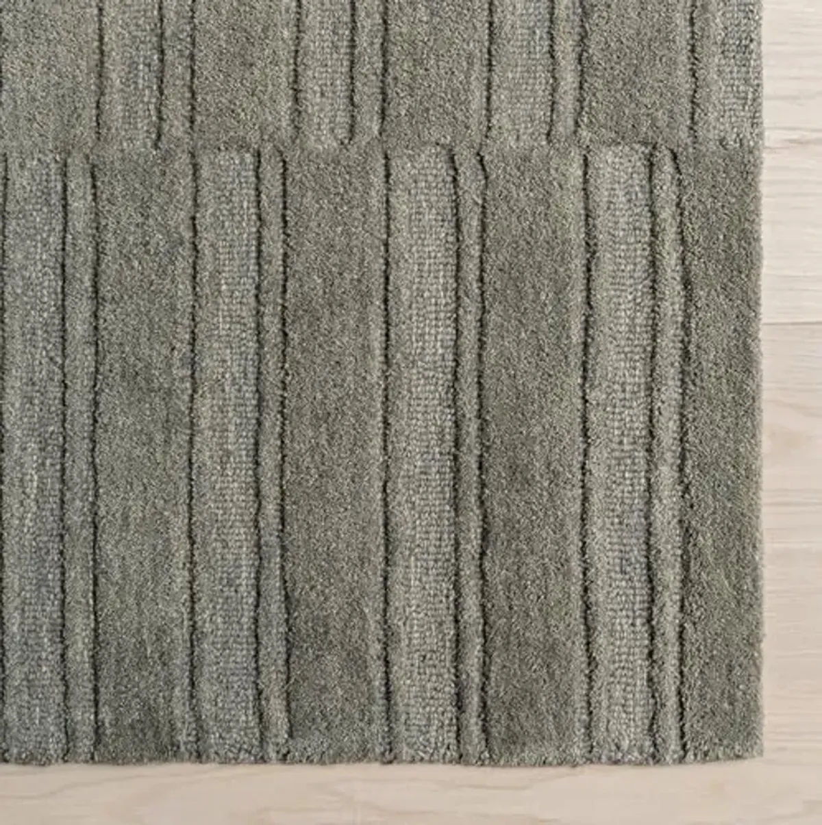 Rugs USA x Emily Henderson Starke Checked Wool Area Rug, 3x5, Grey