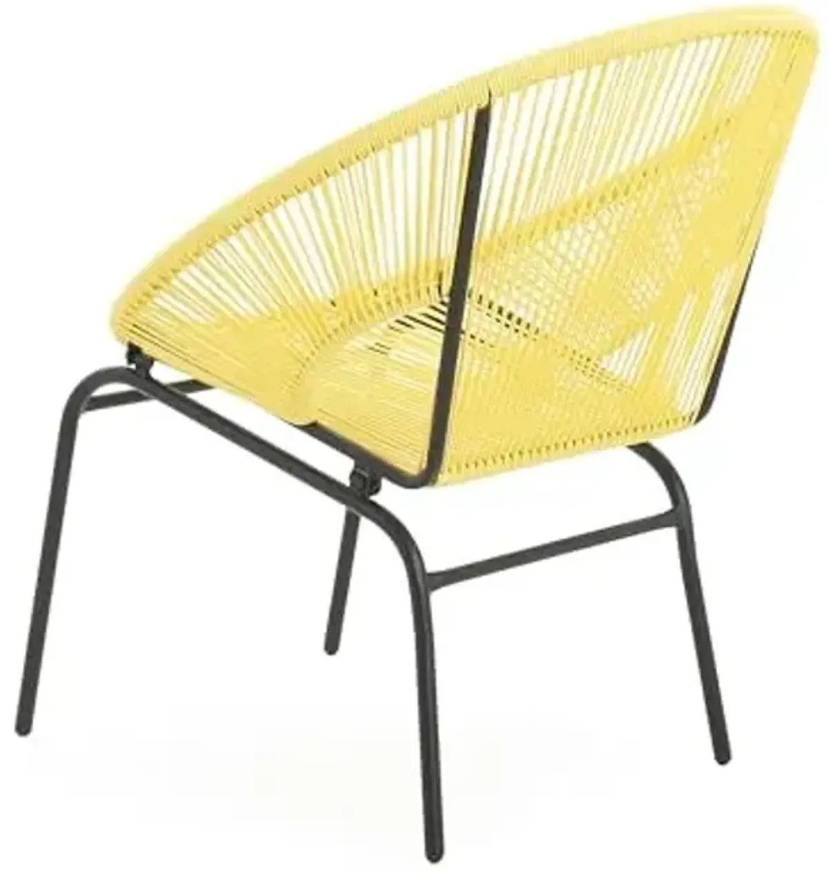 Christopher Knight Home Outdoor Wicker Chairs Set of 2, Weave Club Chairs, Round Basket Woven Seating Chairs, Iron Frame Durable Legs, Rattan Club Chairs for Patio Balcony, Poolside, Gardern, Yellow