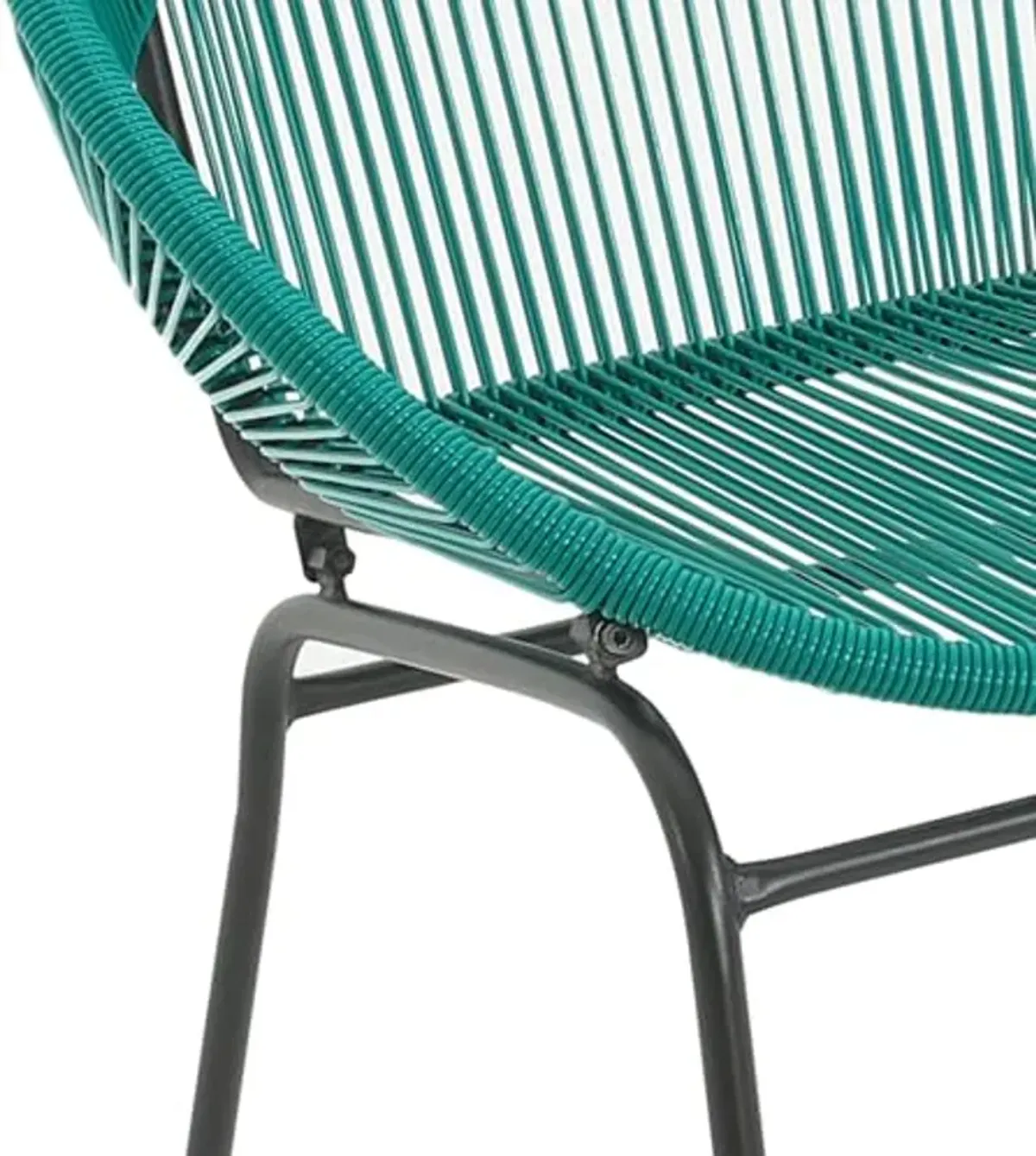 Christopher Knight Home Outdoor Wicker Chairs Set of 2, Weave Club Chairs, Round Basket Woven Seating Chairs, Iron Frame Durable Legs, Rattan Club Chairs for Patio Balcony, Poolside, Gardern, Teal