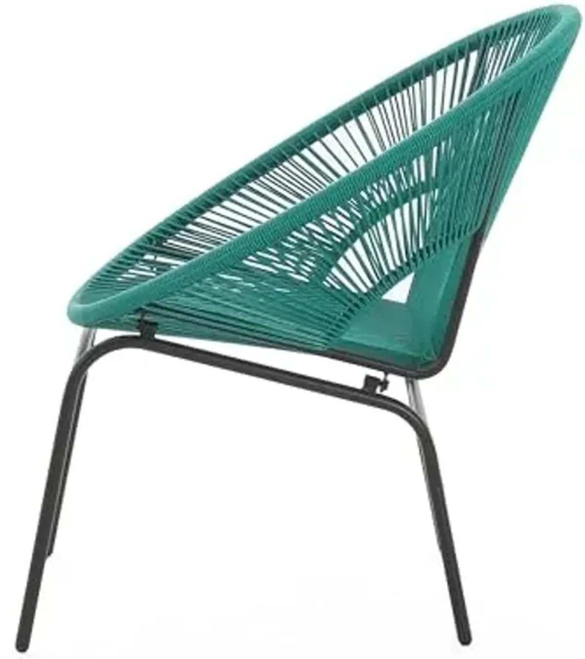 Christopher Knight Home Outdoor Wicker Chairs Set of 2, Patio Papasan Chair with Metal Frame, Faux Rattan Lounge Chair Outdoor, Teal