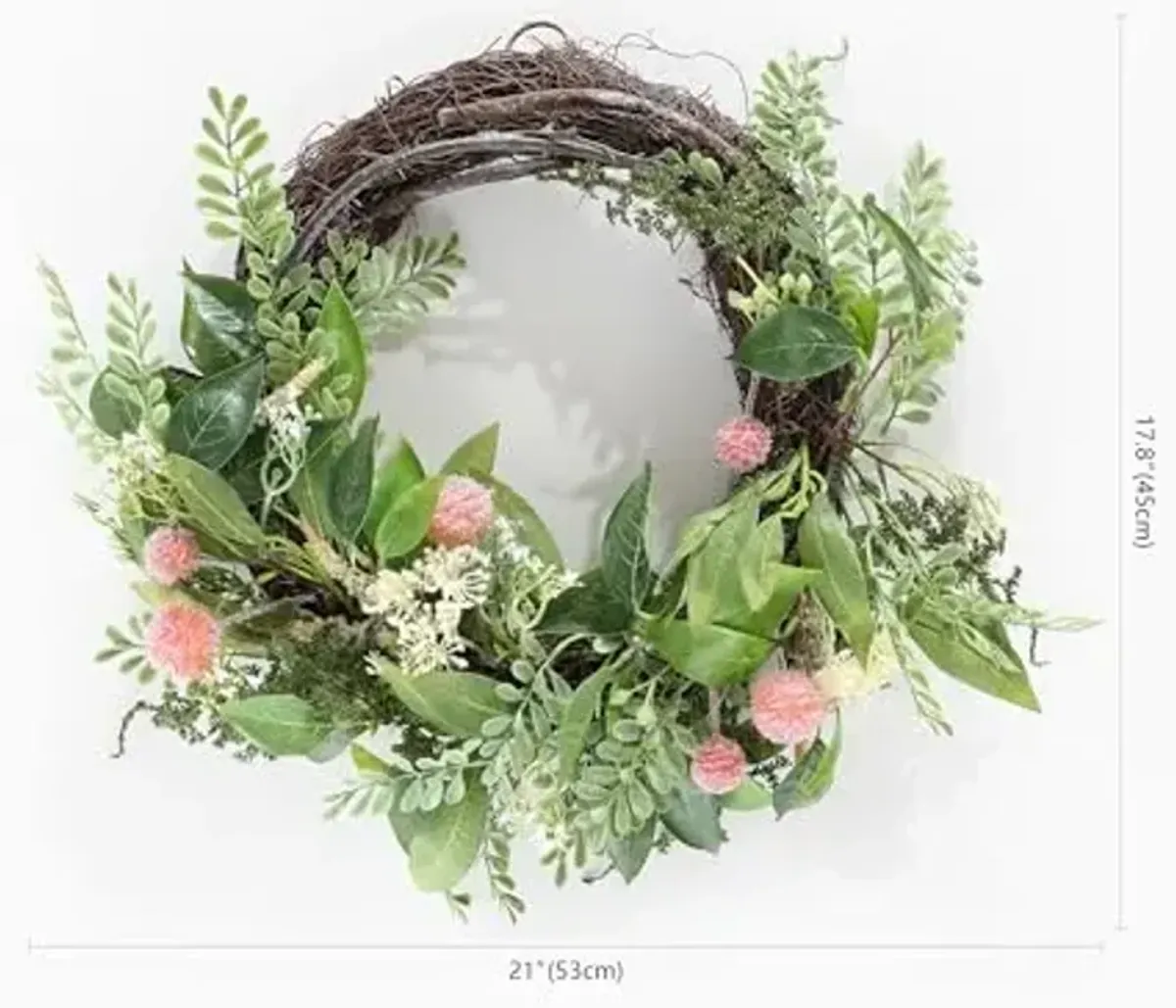 SAFAVIEH Home Collection Faux Artificial 21-inch Sweetgum & Mandarin Decorative Semi Wreath