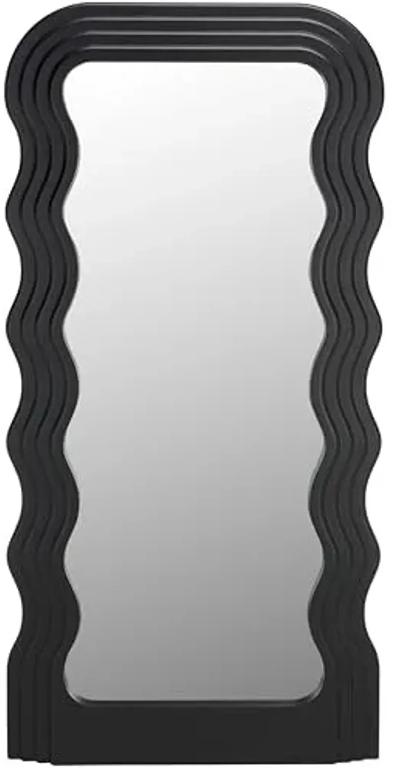 SAFAVIEH Home Collection Mahya Black 32 x 63-inch Rectangle Decorative Accent Wall Mirror