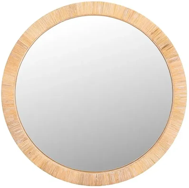 SAFAVIEH Home Collection Mila Natural 36-inch Round Decorative Accent Wall Mirror