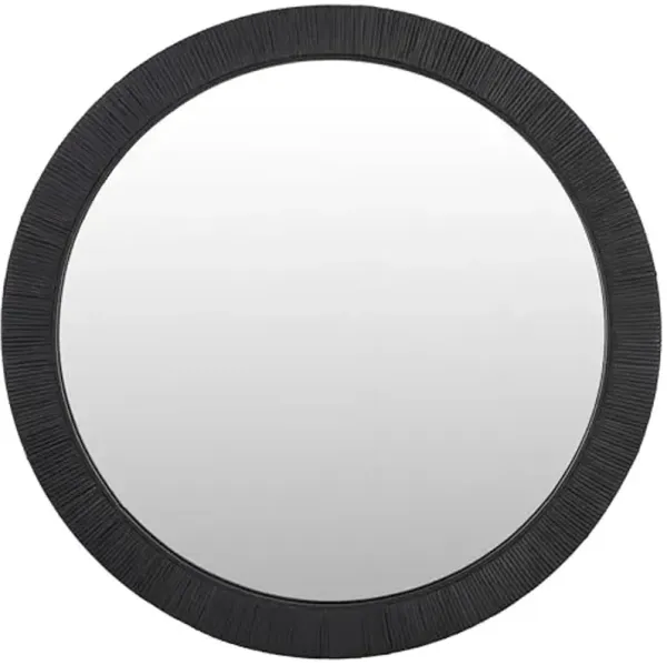 SAFAVIEH Home Collection Nellie Black 32-inch Round Decorative Accent Wall Mirror