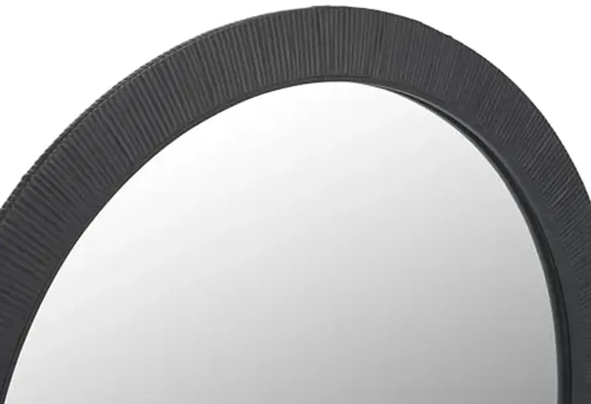 SAFAVIEH Home Collection Nellie Black 32-inch Round Decorative Accent Wall Mirror