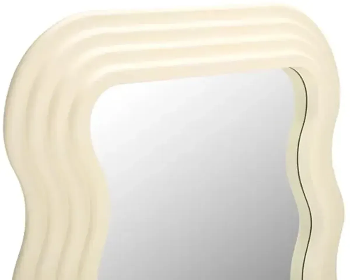 SAFAVIEH Home Collection Mahya White 32 x 63-inch Rectangle Decorative Accent Wall Mirror