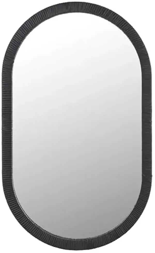 SAFAVIEH Home Collection Minna Black 18 x 30-inch Oval Decorative Accent Wall Mirror
