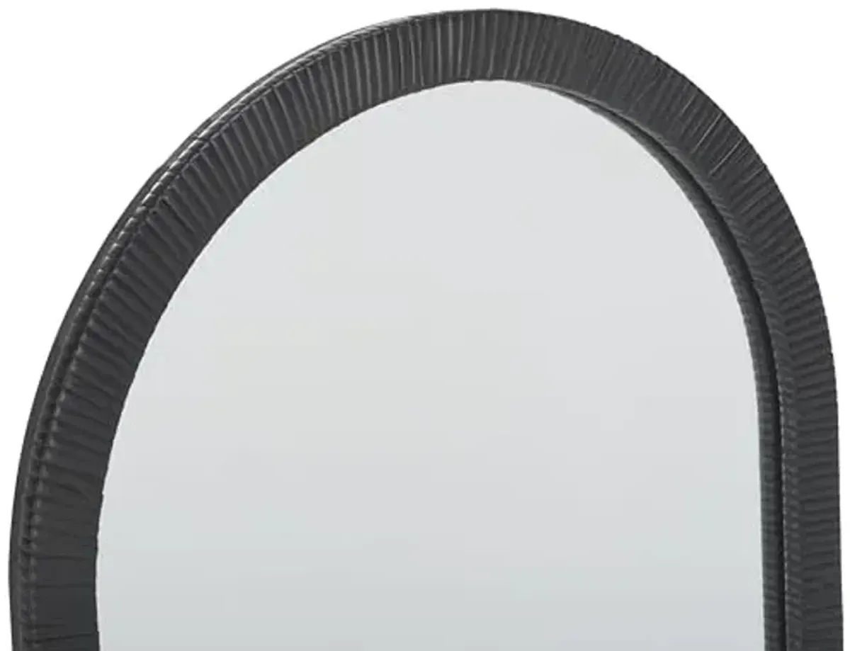 SAFAVIEH Home Collection Minna Black 18 x 30-inch Oval Decorative Accent Wall Mirror