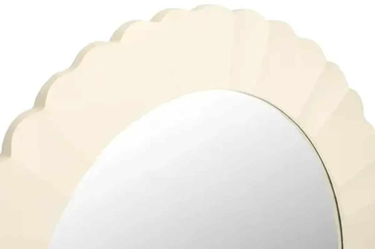 SAFAVIEH Home Collection Nooa Soft White 36-inch Round Decorative Accent Wall Mirror