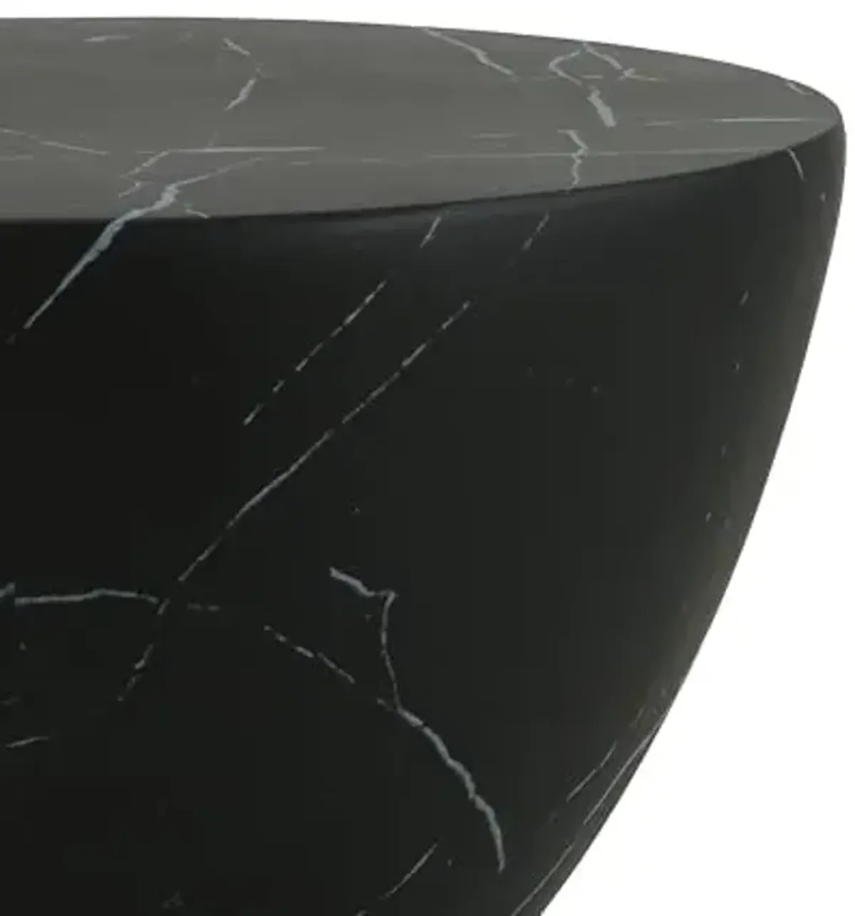 Christopher Knight Home Outdoor Side Table,Hourglass Shape Side Table,Patio Garden Stool Coffee End Table,Decorative Garden Stool for Patio,or Balcony,Lightweight Concrete Material,Black Marble