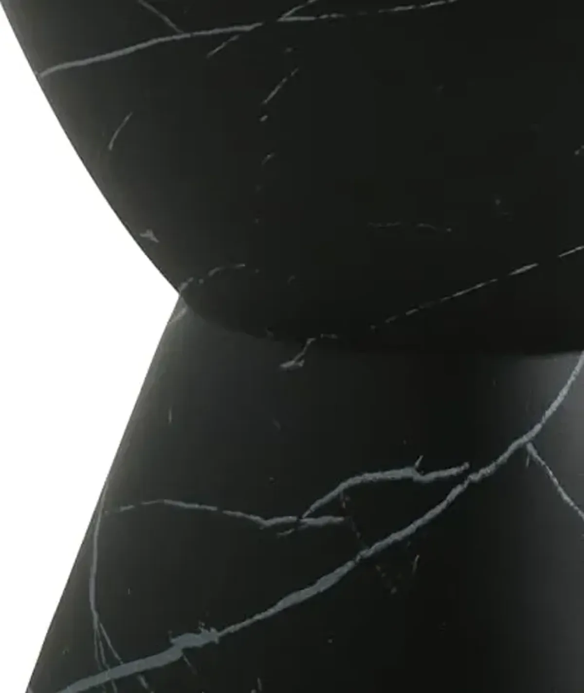 Christopher Knight Home Outdoor Side Table,Hourglass Shape Side Table,Patio Garden Stool Coffee End Table,Decorative Garden Stool for Patio,or Balcony,Lightweight Concrete Material,Black Marble