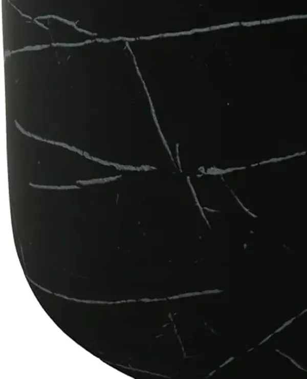 Christopher Knight Home Outdoor Round Side Table,Patio Garden Stool End Coffee Table,Decorative Accent Table for Patio,or Balcony,Lightweight Concrete Material,Black Marble