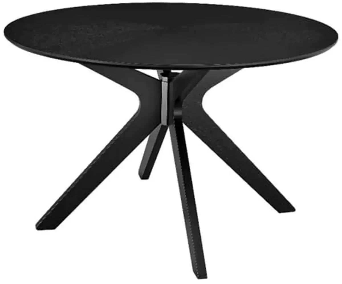 Modway Crossroads 47" Round Wood Dining Table in Black