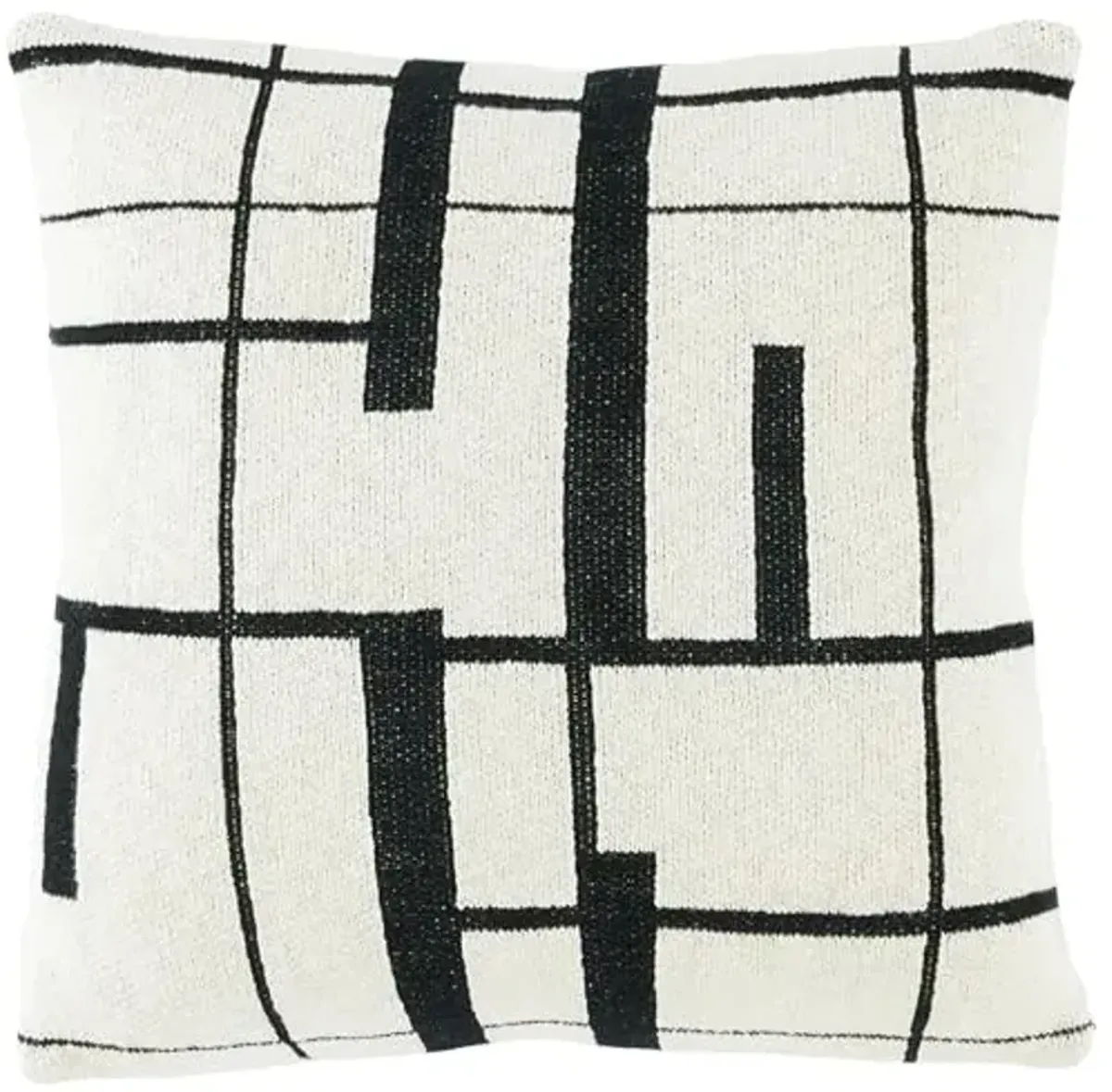 SAFAVIEH AZEEM 18x18 Pillow, Ivory/Black