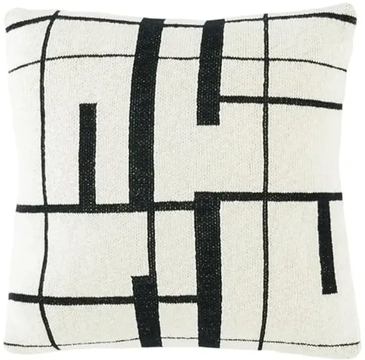 SAFAVIEH AZEEM 18x18 Pillow, Ivory/Black