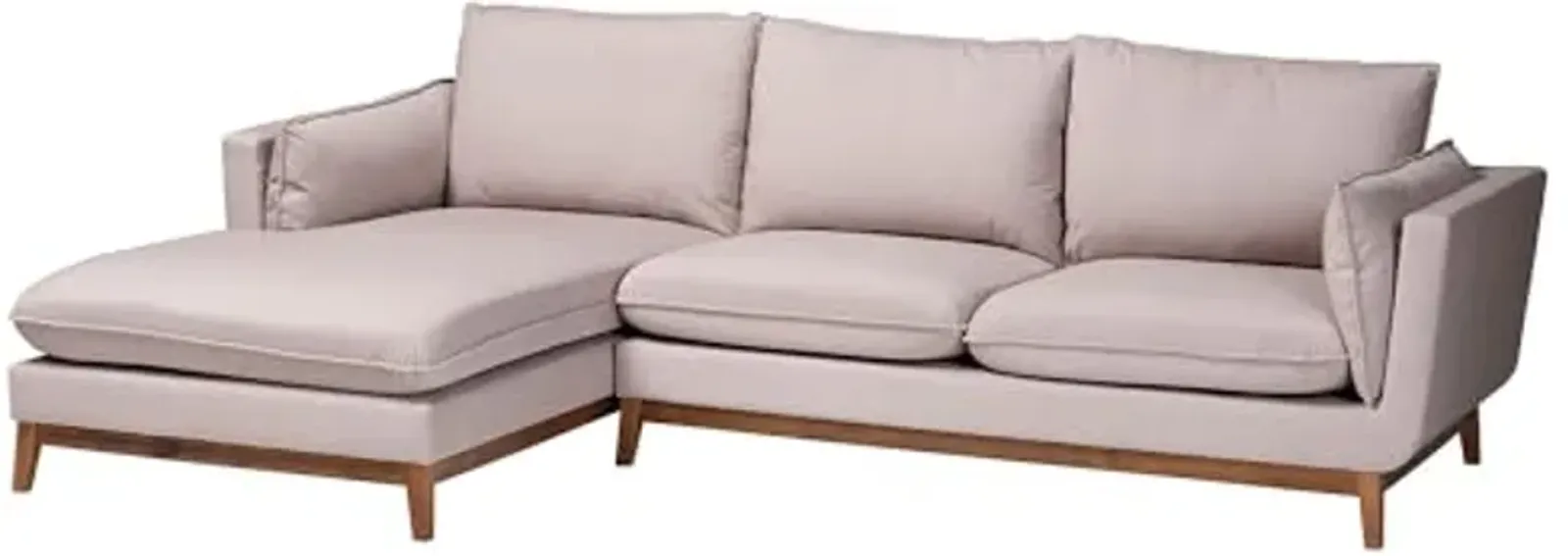 Baxton Studio Olson Modern Beige Fabric Left Facing Sectional Sofa