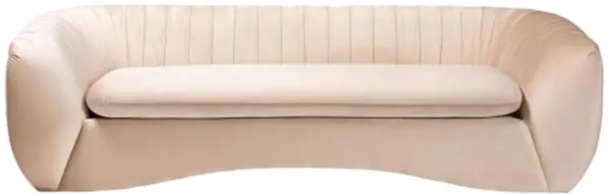 Baxton Studio Adanna Glam and Luxe Champagne Beige Velvet Fabric Sofa