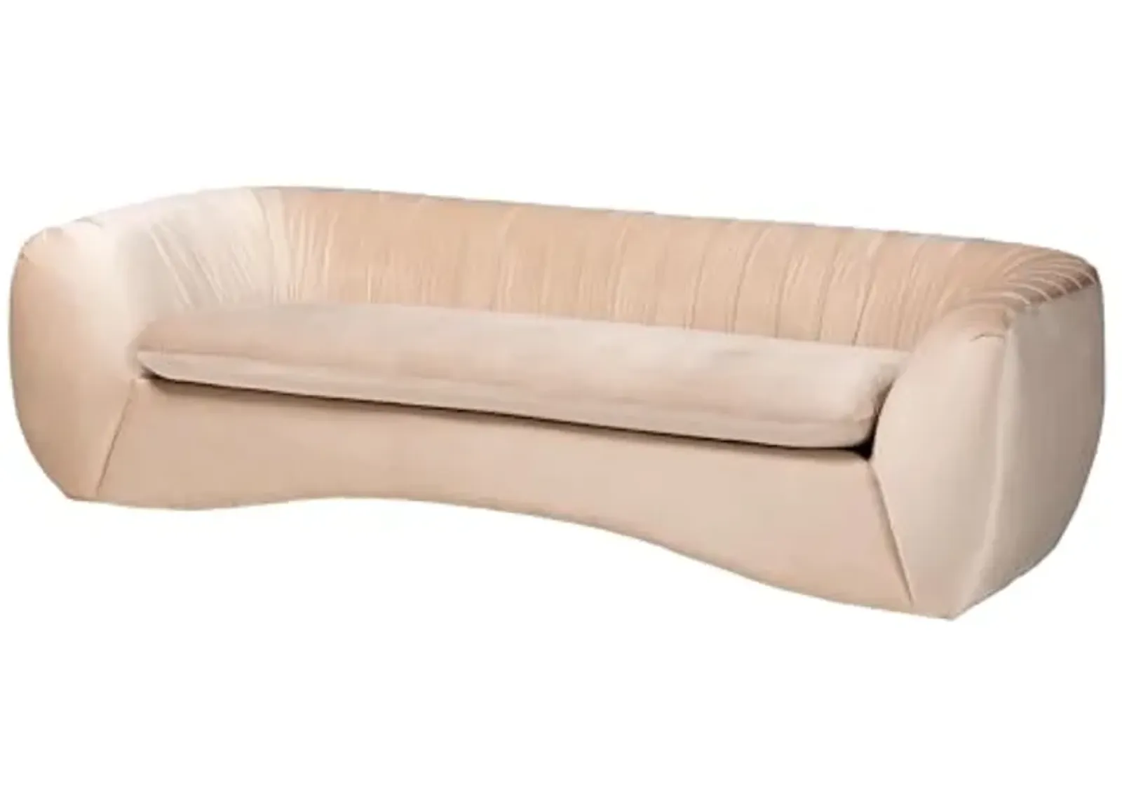 Baxton Studio Adanna Glam and Luxe Champagne Beige Velvet Fabric Sofa