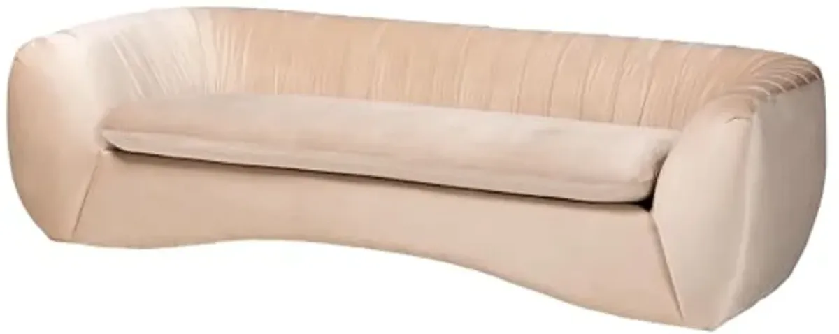 Baxton Studio Adanna Glam and Luxe Champagne Beige Velvet Fabric Sofa