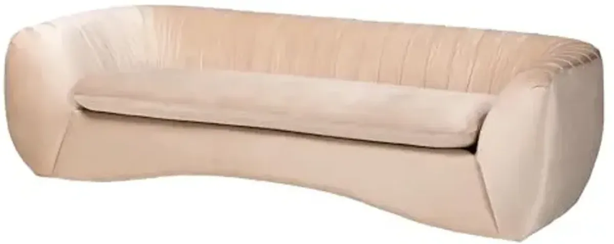 Baxton Studio Adanna Glam and Luxe Champagne Beige Velvet Fabric Sofa