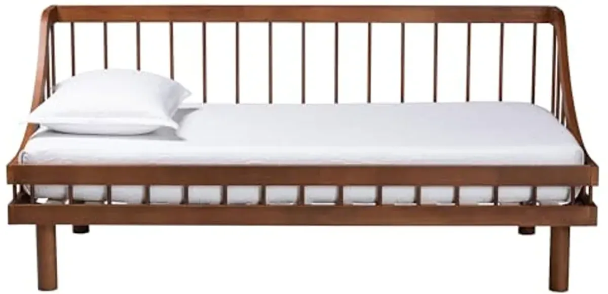 Baxton Studio Helio Mid-Century Modern Walnut Brown Finished Wood Twin Daybed