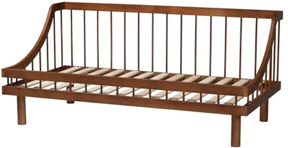 Baxton Studio Helio Mid-Century Modern Walnut Brown Finished Wood Twin Daybed