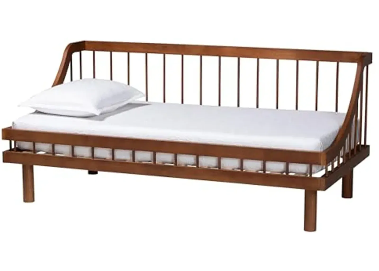 Baxton Studio Helio Mid-Century Modern Walnut Brown Finished Wood Twin Daybed