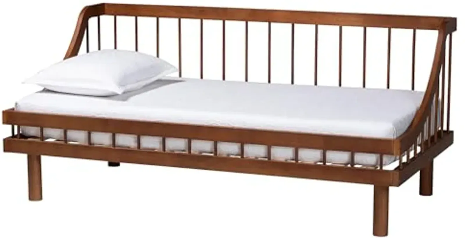 Baxton Studio Helio Mid-Century Modern Walnut Brown Finished Wood Twin Daybed