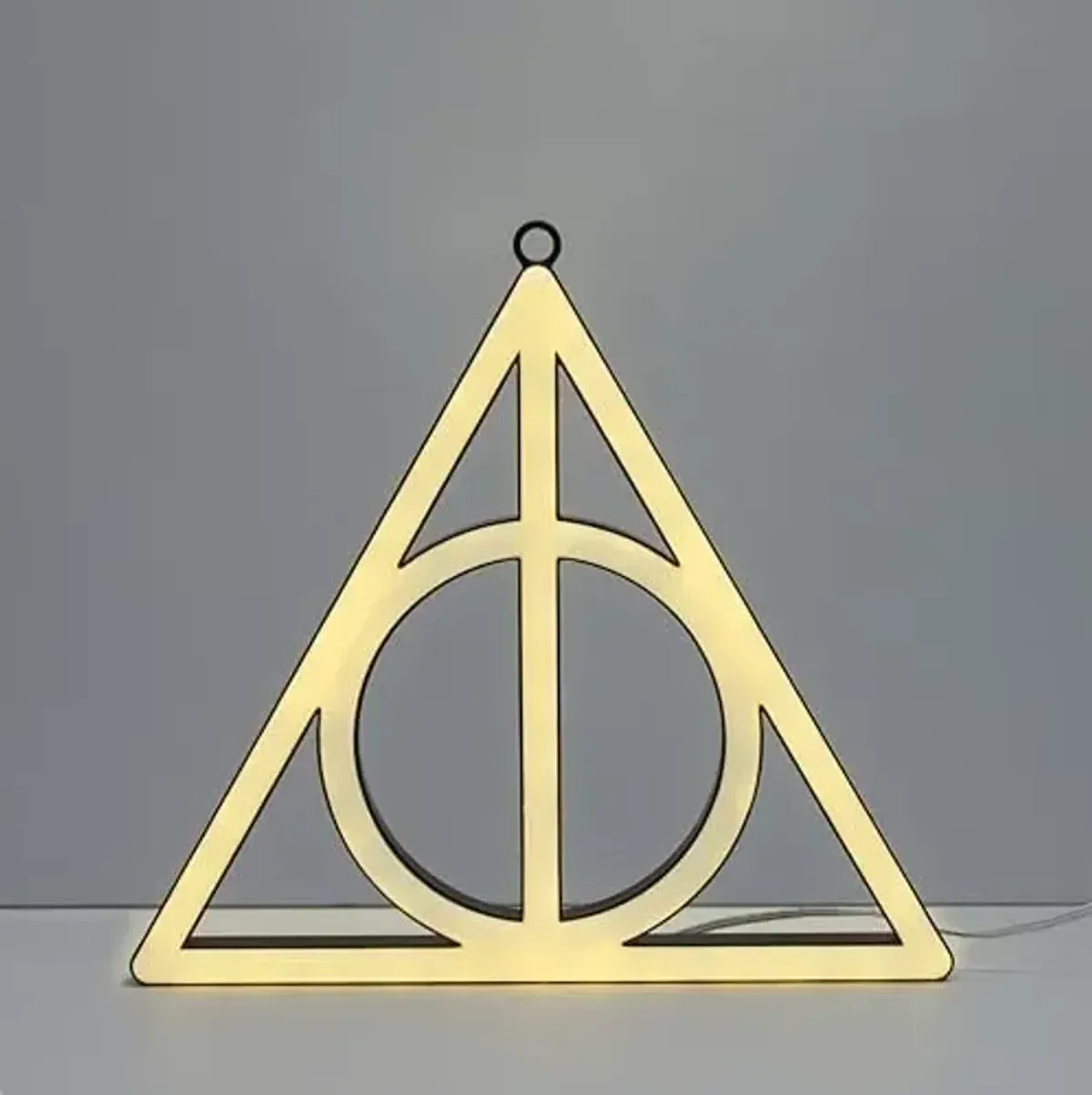 Idea Nuova Harry Potter The Deathly Hallow Neon Figural LED Hanging Wall Art,Magical Wall Décor, 8.07"x7.3"