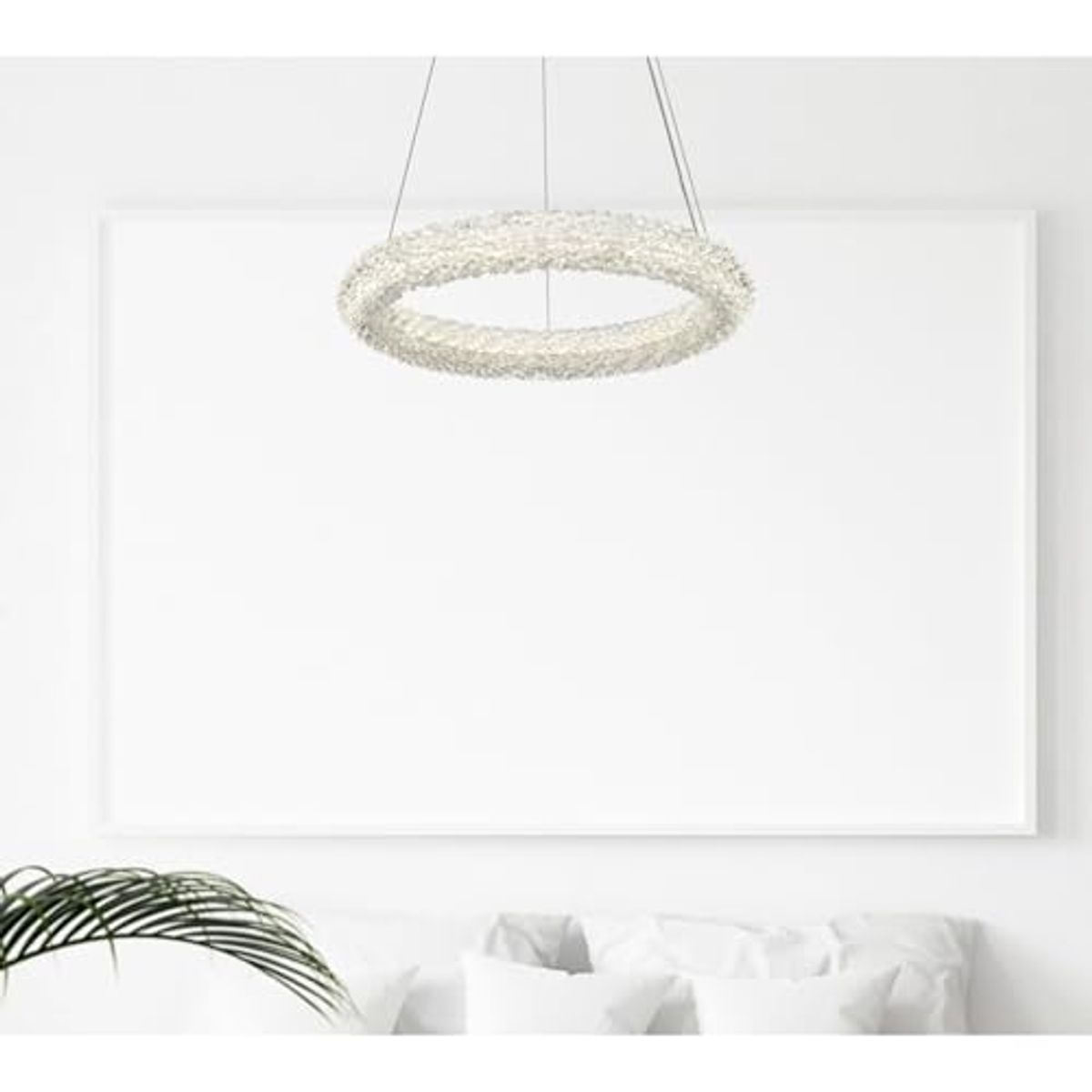 Ergode Bowen 18" Adjustable LED Chandelier | Satin Gold-Chic Design | Adjustable Height | 3 Color Temperatures | Iron & Crystal Materials | ETL Listed | Integrated LED Technology