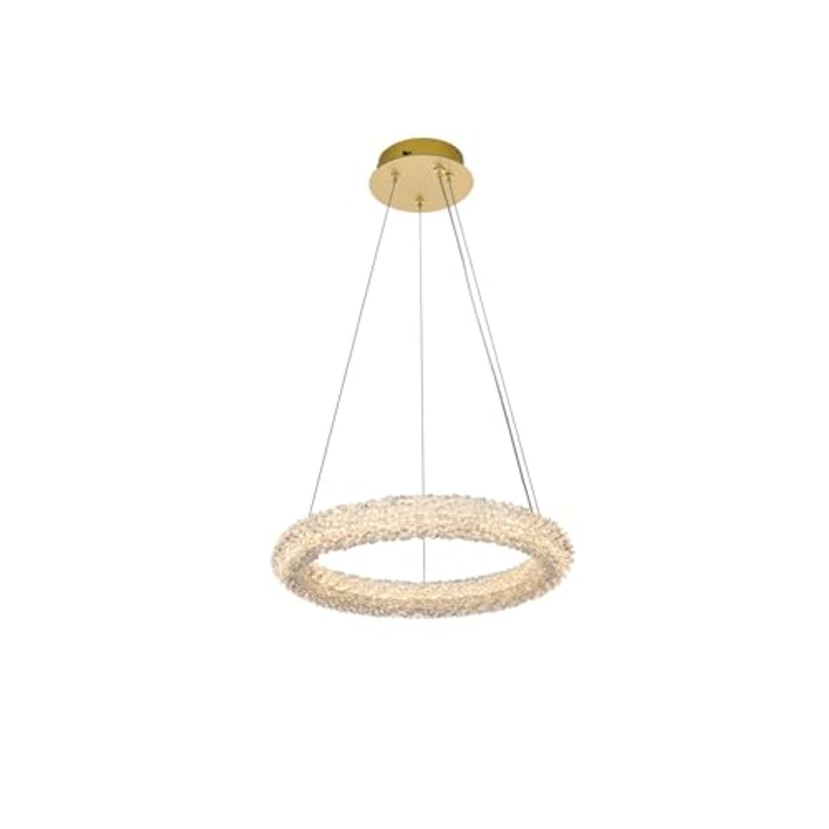 Ergode Bowen 18" Adjustable LED Chandelier | Satin Gold-Chic Design | Adjustable Height | 3 Color Temperatures | Iron & Crystal Materials | ETL Listed | Integrated LED Technology