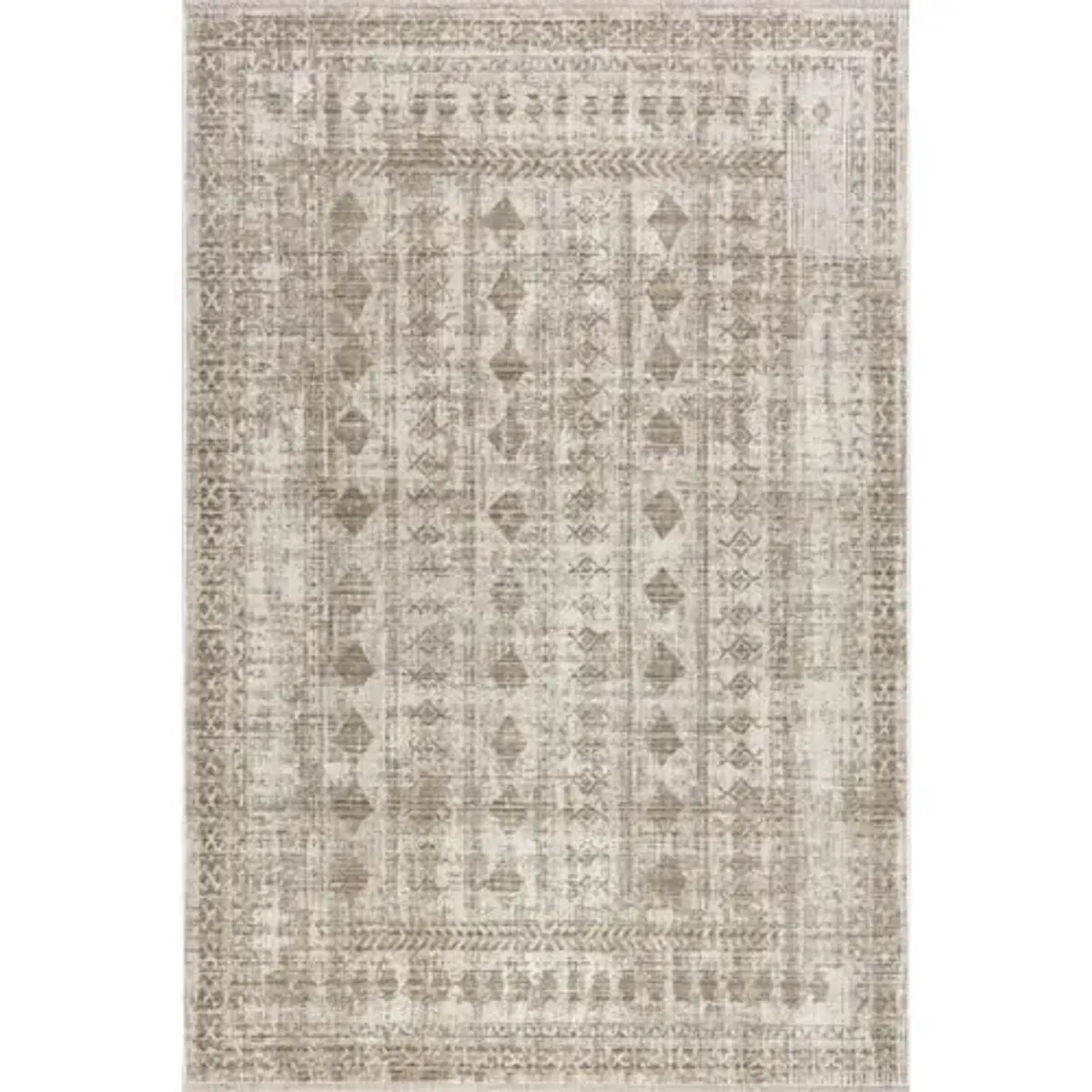 Rugs USA Saturdays Geometric Fringed Area Rug, 2'8" x 8', Light Beige