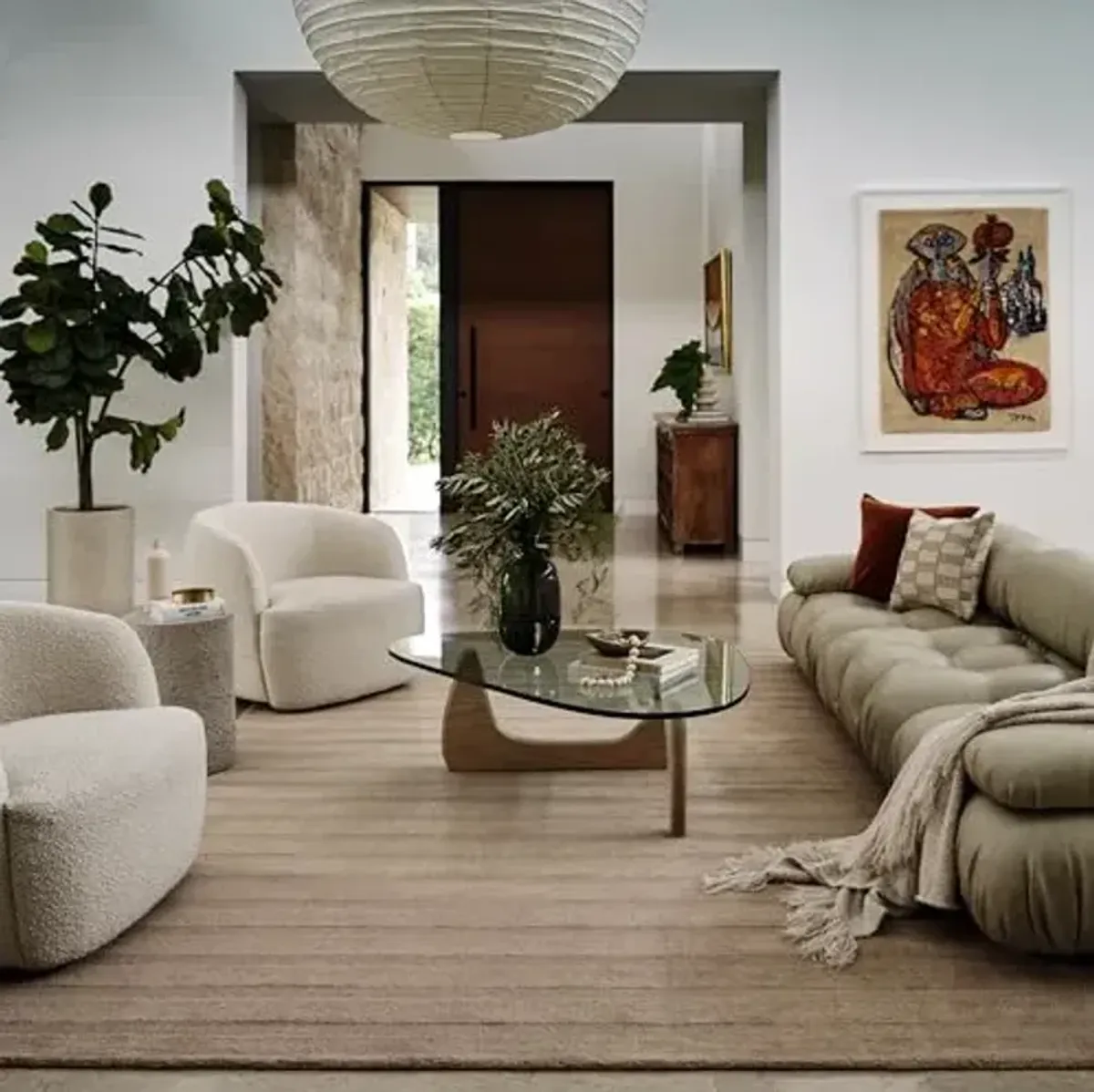 Rugs USA Vestry Brown, 7'6" x 9'6", Handmade, Striped, Wool, Soft and Cozy, High Traffic, Stain Resistant, Easy Clean, Durable Area Rug for Bedroom, Living Room, Dining Space, Den, Foyer, Entryway