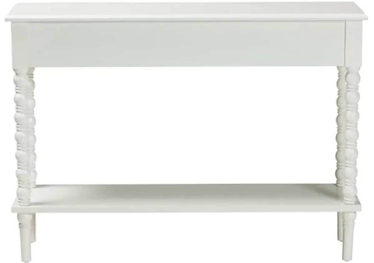 Baxton Studio Malinda Console Table with Spindle Legs, 2-Drawer, White