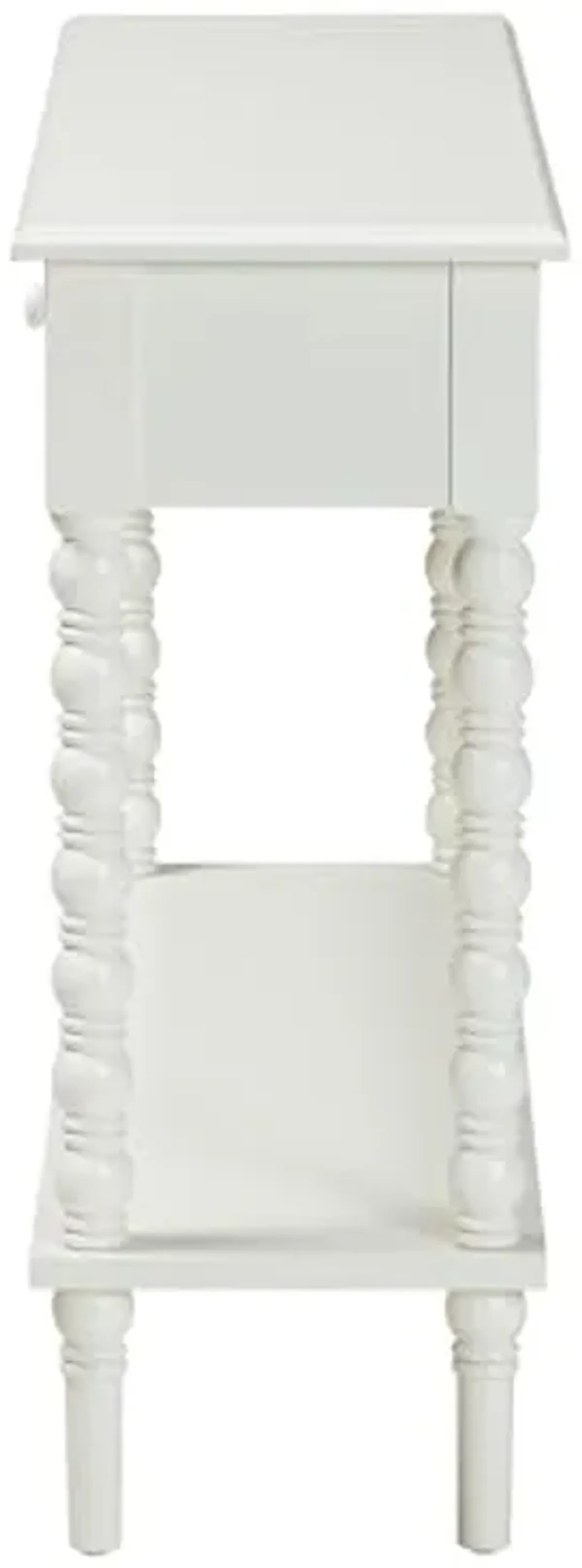 Baxton Studio Malinda Console Table with Spindle Legs, 2-Drawer, White