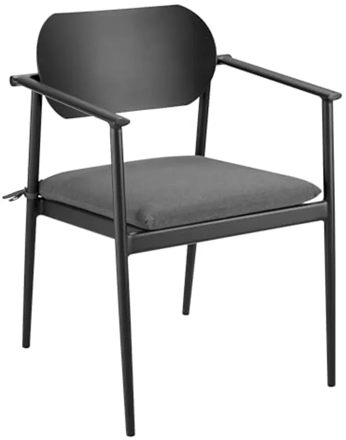 Modway Aeris Outdoor Aluminum Dining Chairs Set of 2 in Charcoal