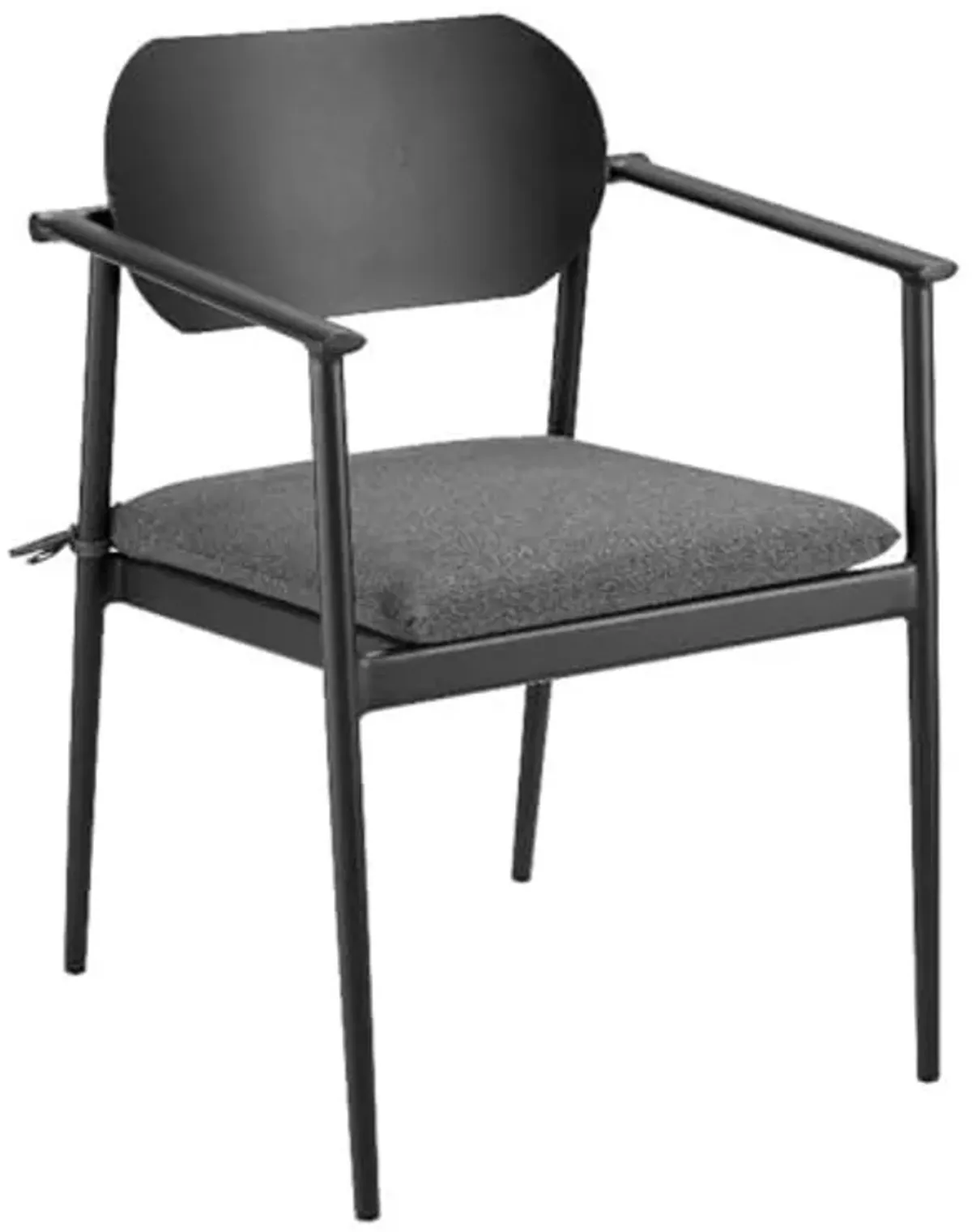 Modway Aeris Outdoor Aluminum Dining Chairs Set of 2 in Charcoal